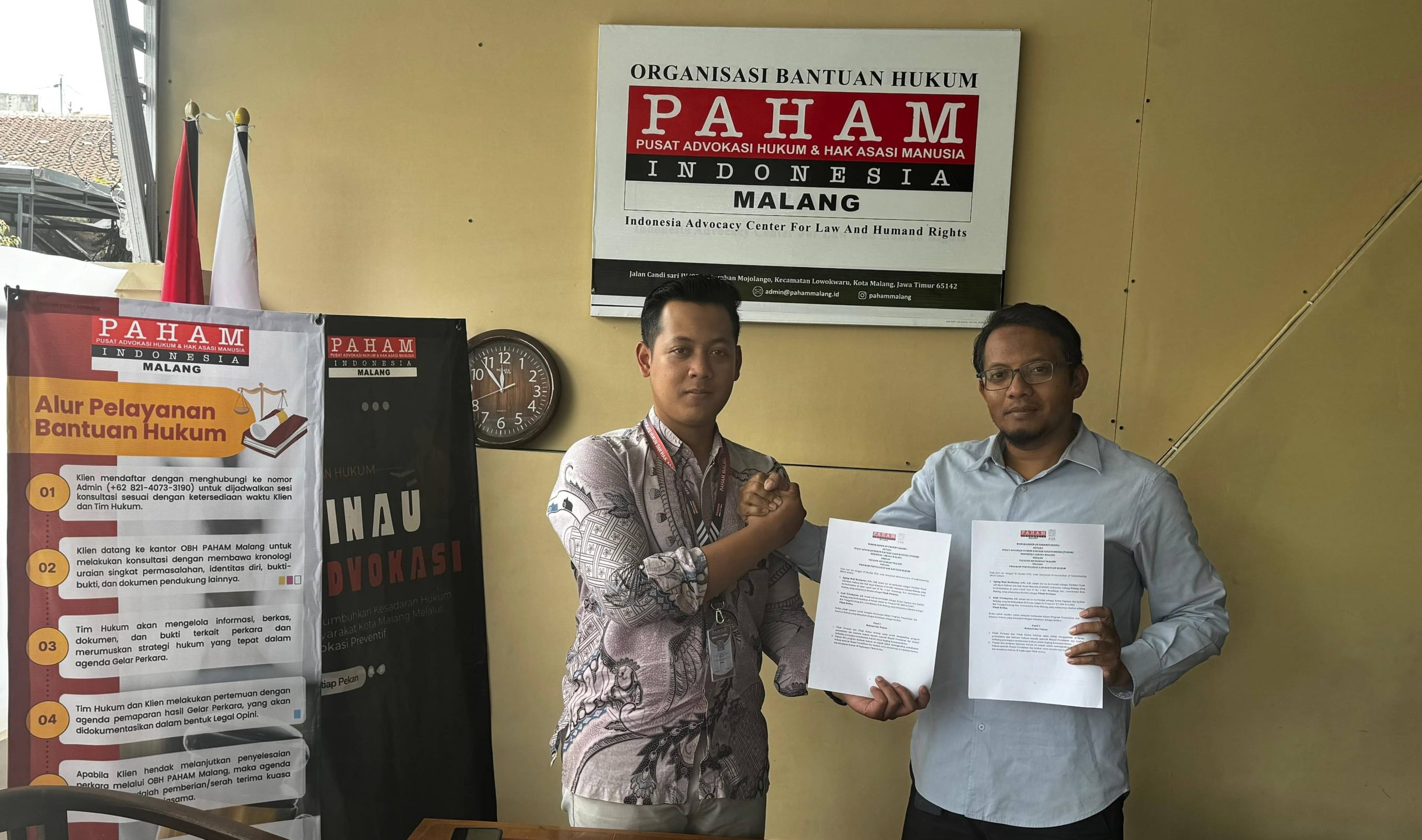 Pojok Solusi Umat, Layanan Bantuan Hukum Hasil MoU PAHAM Cabang Malang dengan Yayasan Asy-Syafaat Malang