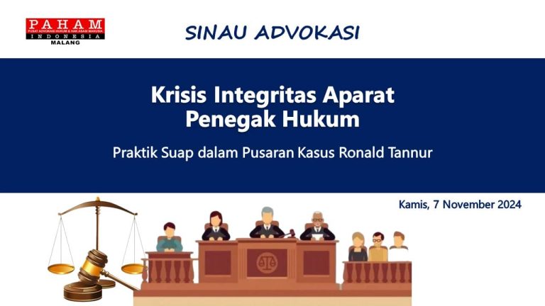 Praktik Suap Kasus Ronald Tannur Terbongkar, Sinau Advokasi PAHAM
